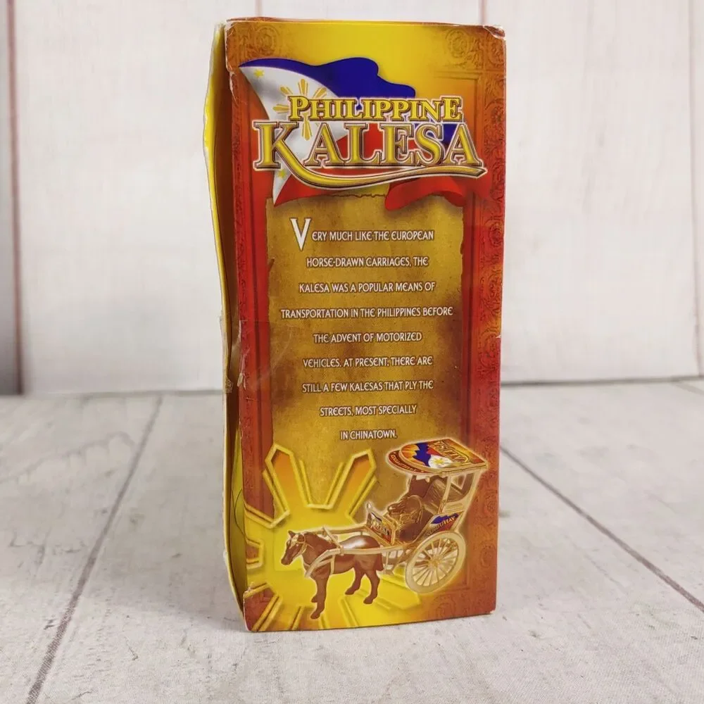 OPEN BOX - Philippine Kalesa Die-Cast Horse Drawn Carriage - GOLD EDITION 6 in